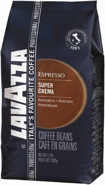 Lavazza - Super Crema Whole Bean Espresso Coffee, 2.2 Lb Bag, Vacuum-Packed - Exact Tool & Supply
