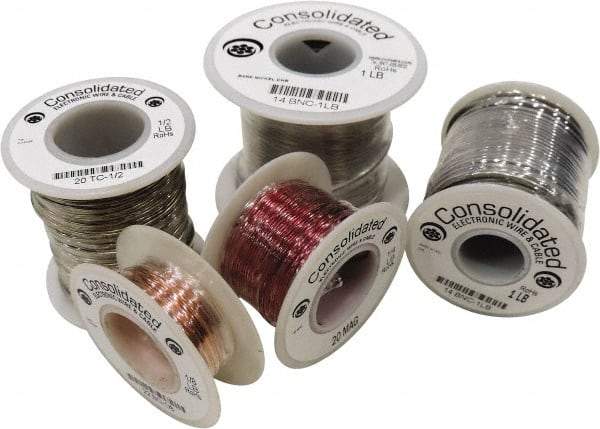 Made in USA - 18 Gage, 0.0403" Diameter x 1,000' Long, Bare, Tinned Copper Bus Bar Wire - Pure Copper (ASTM B3) - Exact Tool & Supply