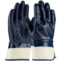 ‎56-3147/L Coated Supported Gloves - ArmorGrip - Terry Cloth Palm - HW Rough Full Coat Blue NitrileGrip - SC - Exact Tool & Supply