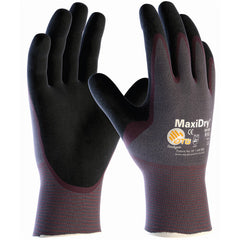 ‎56-424/XS Seamless Knits General Duty - MaxiDry - Gry. Nylon Shell - Prpl./ Black Nitrile Non-Slip Palm Coat - Exact Tool & Supply