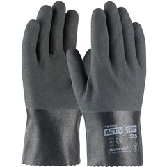 ‎56-AG585/M Coated Supported Gloves - ActivGrip Supported - 15G Cotton - Gray Nitrile w/ MicroFinish - 10″L - Exact Tool & Supply