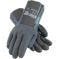 ‎56-AG586/S Coated Supported Gloves - ActivGrip Supported - 15G Cotton - Gray Nitrile w/ MicroFinish - 12″L - Exact Tool & Supply