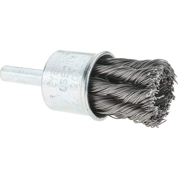 Osborn - 3/4" Brush Diam, Knotted, End Brush - 1/4" Diam Shank, 20,000 Max RPM - Exact Tool & Supply