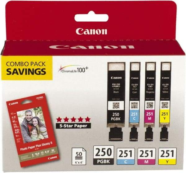Canon - Ink & Paper Combo - Use with Canon PIXMA iP7220, iP7250, iP8720, iX6820, MG5420, MG5450, MG5520, MG5620, MG6320, MG6420, MG6620, MG7120, MX922 - Exact Tool & Supply