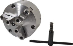 Buck Chuck Company - 3 Jaws, 6" Diam, Self Centering Manual Lathe Chuck - Front Mount, Adjustable, Reversible, 4,600 Max RPM, 1.78" Through Hole Diam, Forged Steel - Exact Tool & Supply