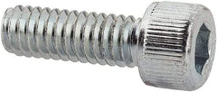 Value Collection - #8-32 UNC Hex Socket Drive, Socket Cap Screw - Alloy Steel, Zinc-Plated Finish, Fully Threaded, 1/2" Length Under Head - Exact Tool & Supply