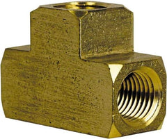 Cerro - 1/4 Female Thread, Brass Industrial Pipe Female Tee - FNPT, 1,200 psi - Exact Tool & Supply