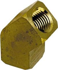 Cerro - 1/4 Female Thread, Brass Industrial Pipe 45° Female Elbow - FNPT, 1,200 psi - Exact Tool & Supply
