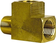 Cerro - 1/4 Male Thread x 1/4 Female Thread, Brass Industrial Pipe Street Tee - MNPT x FNPT, 1,200 psi - Exact Tool & Supply