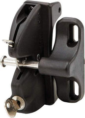D&D Technologies - 2.830" Bar Latch Length, 3.54" High, Polymer Adjustable Gate Latch - Black Finish, 1.8" Bar Latch Projection, 7/16" Hole Diam - Exact Tool & Supply