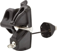 D&D Technologies - 4.410" Bar Latch Length, 2-1/4" High, Polymer Adjustable Gate Latch - Black Finish, 2.83" Bar Latch Projection, 1/2" Hole Diam - Exact Tool & Supply