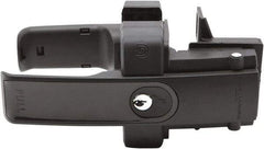 D&D Technologies - 3-1/4" Bar Latch Length, 4.17" High, Polymer Adjustable Gate Latch - Black Finish, 3-1/4" Bar Latch Projection, 1" Hole Diam - Exact Tool & Supply