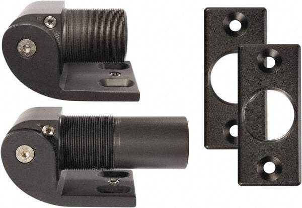 D&D Technologies - 2.16" Long x 2.16" Wide x 5/16" Thick, Gate Hinge - Aluminun, Anodized Aluminum Finish - Exact Tool & Supply