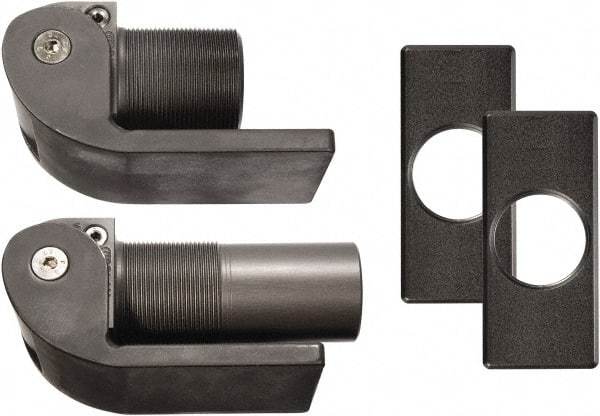D&D Technologies - 2.16" Long x 2.16" Wide x 5/16" Thick, Gate Hinge - Steel, Anodized Aluminum Finish - Exact Tool & Supply