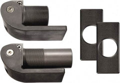 D&D Technologies - 2.16" Long x 2.16" Wide x 5/16" Thick, Gate Hinge - Steel, Anodized Aluminum Finish - Exact Tool & Supply