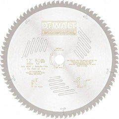 DeWALT - 12" Diam, 1" Arbor Hole Diam, 80 Tooth Wet & Dry Cut Saw Blade - High Speed Steel, Crosscut Action, Standard Round Arbor - Exact Tool & Supply