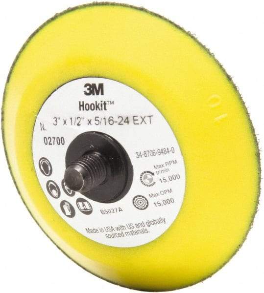 3M - 3" Diam Hook & Loop Disc Backing Pad - 15,000 RPM - Exact Tool & Supply