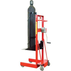 Wesco Industrial Products - 300 Lb Capacity, 40" Lift Height, Winch Steel Stacker Manually Operated Lift - Exact Tool & Supply