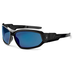 LOKI Blue Mirror Lens Black Safety Glasses // Goggles - Exact Tool & Supply