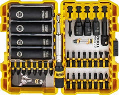 DeWALT - 35 Piece, Screwdriver Insert Bit Set - #1, #2 & #3 Phillips, 1/4 to 3/8" Hex, T20 & T25 Torx, #1, #2 & #3 Pozidriv, #1 to #3 Square Recess - Exact Tool & Supply