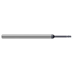 0.6 mm Dia. × 4 mm Shank × 0.9 mm DOC × 50 mm OAL, Carbide AlTiN, Stub , 4 Flute, Ballnose End Mill - Exact Tool & Supply