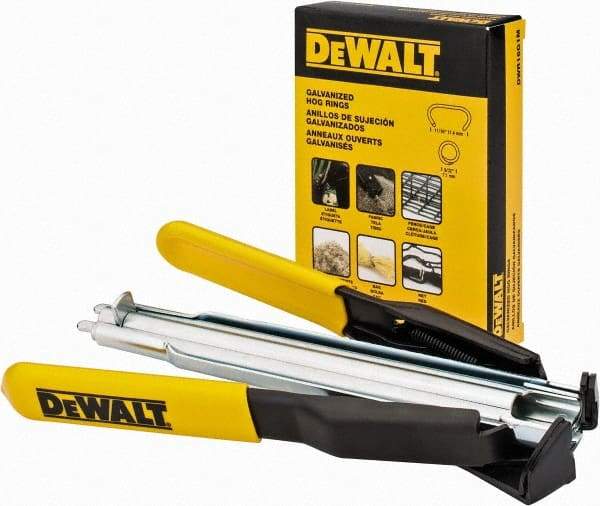DeWALT - 7-1/2" OAL, Hog Ring Pliers - Curved Jaw, ABS/Rubber Handles - Exact Tool & Supply