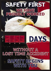 NMC - Scoreboards Scoreboard Type: Digital Scoreboard Legend: Safety First We Have Proudly Worked ____ Days Without A Lost Time Accident On The Job Safety Begins With You - Exact Tool & Supply