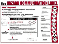 NMC - 18" Wide x 24" High Laminated Paper Hazardous Materials Information Poster - 0.03" Thick, English - Exact Tool & Supply