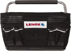 Lenox - 23 Pocket Black Ballistic Nylon Tool Bag - 19" Wide x 10" Deep x 12" High - Exact Tool & Supply