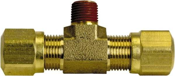 Cerro - 3/8" OD, Brass Male Branch Tee - 150 Max Working psi, -40 to 200°F, Comp x Comp x MNPT Ends - Exact Tool & Supply