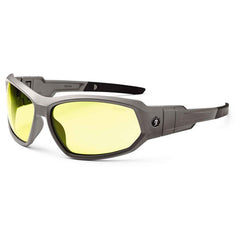 LOKI Yellow Lens Matte Gray Safety Glasses // Goggles - Exact Tool & Supply