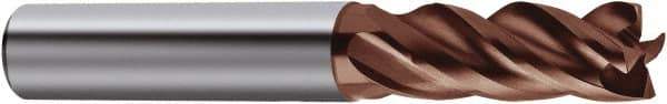 Guhring - 10mm, 22mm LOC, 10mm Shank Diam, 72mm OAL, 4 Flute, Solid Carbide Square End Mill - Single End, nano-Si Finish, Helical Flute, Variable° Helix, Centercutting, Right Hand Cut, Right Hand Flute, Series RF100 - Exact Tool & Supply