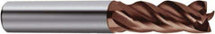 Guhring - 10mm, 22mm LOC, 10mm Shank Diam, 72mm OAL, 4 Flute, Solid Carbide Square End Mill - Single End, nano-Si Finish, Helical Flute, Variable° Helix, Centercutting, Right Hand Cut, Right Hand Flute, Series RF100 - Exact Tool & Supply
