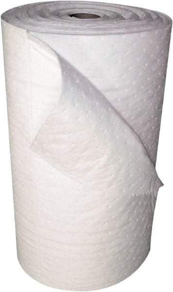 Oil-Dri - 21 Gal Capacity per Package, Oil Only Roll - 150' Long x 30" Wide, White, Polypropylene - Exact Tool & Supply