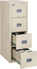 FireKing - 17-3/4" Wide x 52-3/4" High x 25" Deep, 4 Drawer Vertical File - Steel, Parchment - Exact Tool & Supply