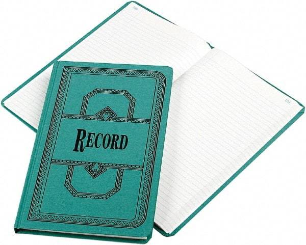 Boorum & Pease - 300 Sheet, 12-1/8 x 7-5/8", Record Rule Record/Account Book - Blue - Exact Tool & Supply