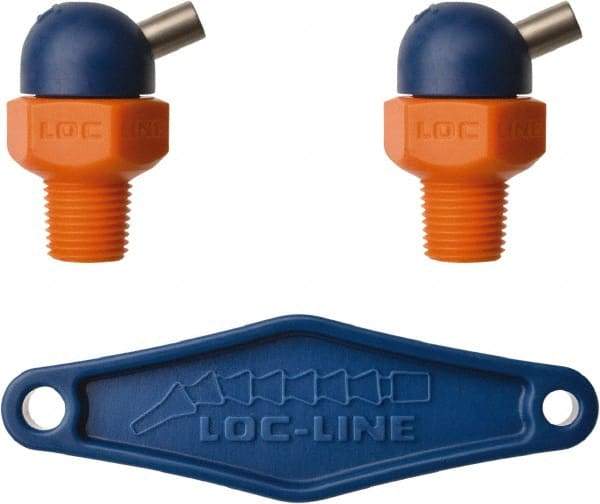 Loc-Line - 1/8" Hose Inside Diam x 5/32" Nozzle Diam, High-Pressure Coolant Hose Nozzle - NPT, for Use with Loc-Line Modular Hose System, 2 Pieces - Exact Tool & Supply