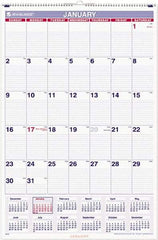 AT-A-GLANCE - 12 Sheet, 20 x 30", Wall Calendar - Blue & Red - Exact Tool & Supply