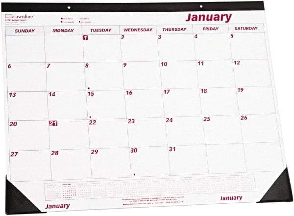 REDIFORM - 12 Sheet, 22 x 17", Desk Pad - White & Red - Exact Tool & Supply