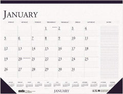 House of Doolittle - 12 Sheet, 22 x 17", Desk Pad - White & Blue - Exact Tool & Supply