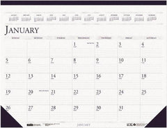 House of Doolittle - 12 Sheet, 22 x 17", Desk Pad - White & Blue - Exact Tool & Supply