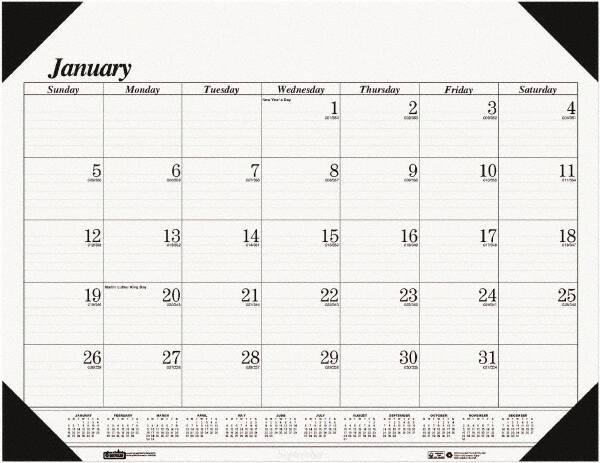 House of Doolittle - 12 Sheet, 22 x 17", Desk Pad - White - Exact Tool & Supply