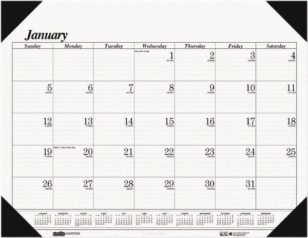 House of Doolittle - 12 Sheet, 18-1/2 x 13", Desk Pad - White - Exact Tool & Supply