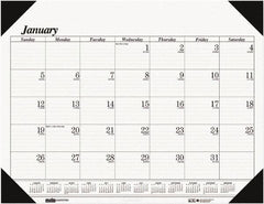 House of Doolittle - 12 Sheet, 18-1/2 x 13", Desk Pad - White - Exact Tool & Supply