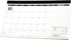 AT-A-GLANCE - 12 Sheet, 17-3/4 x 10-7/8", Desk Pad - White & Black - Exact Tool & Supply