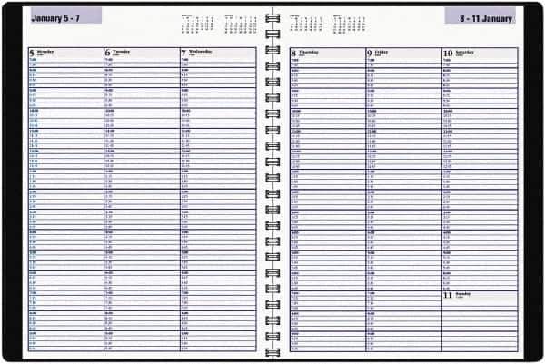 DayMinder - 104 Sheet, 8" x 11", Appointment Book - Black - Exact Tool & Supply