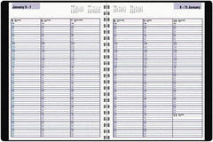 DayMinder - 104 Sheet, 8" x 11", Appointment Book - Black - Exact Tool & Supply