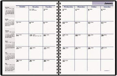 DayMinder - 24 Sheet, 6-7/8 x 8-3/4", Appointment Book - Black - Exact Tool & Supply