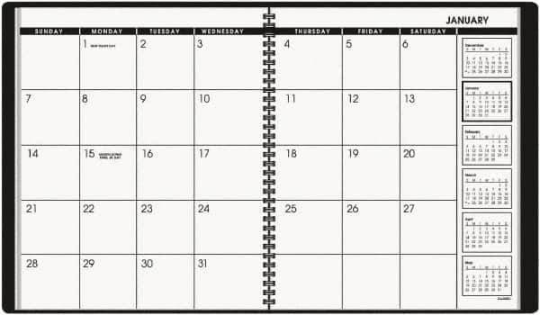 AT-A-GLANCE - 26 Sheet, 9 x 11", Planner Appointment Book - Black - Exact Tool & Supply