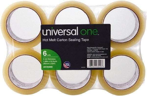 UNIVERSAL - 2" Wide x 3mm Thick x 55 yds Long, 93000 Box Sealing & Label Protection Tape - Clear - Exact Tool & Supply